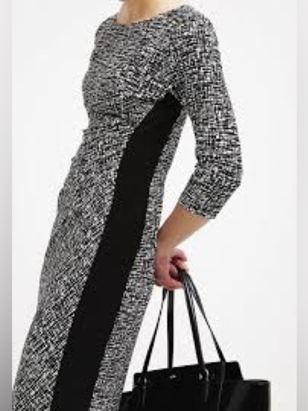 Lauren Ralph Lauren black and white crosshatch sheath dress,